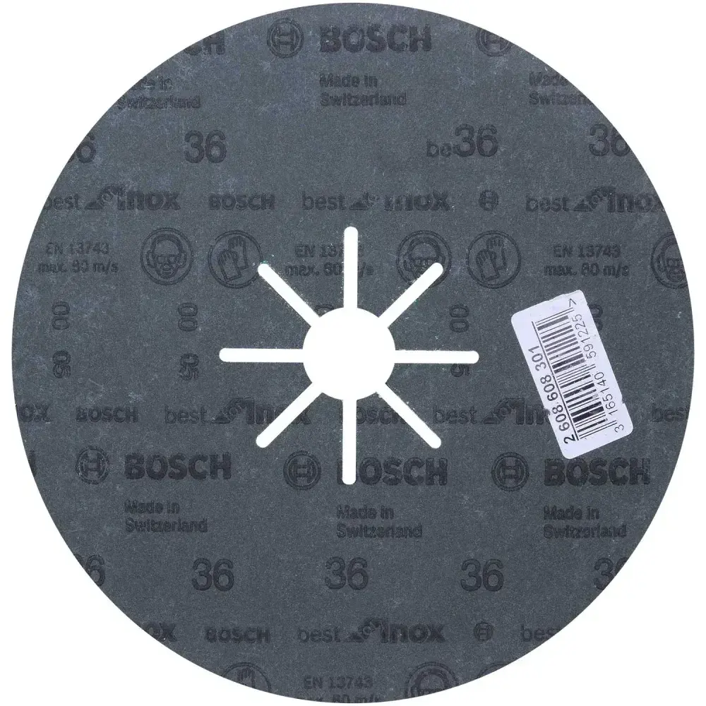 Disco de lixa em fibra 7" (180MM) G36 verde best for inox Bosch — fotografia 5