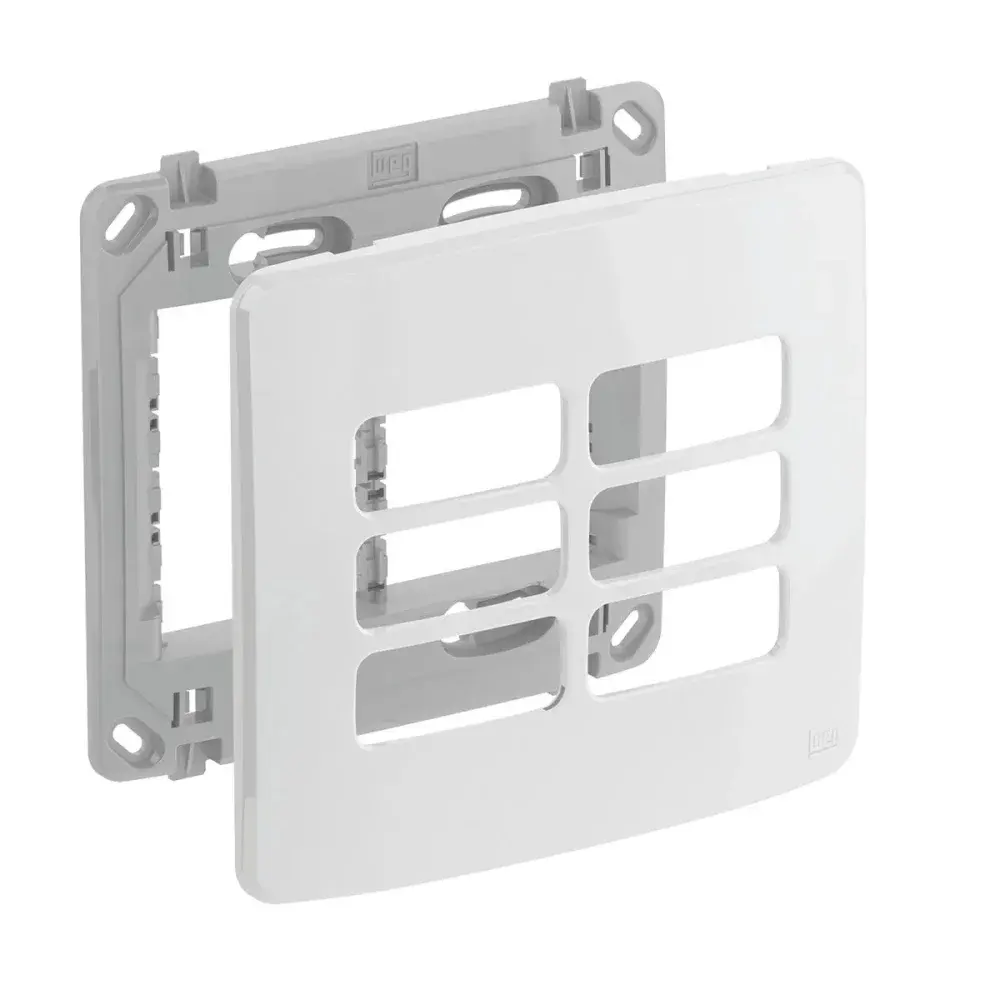 Conjunto placa e suporte 4X4 6P branco da WEG — fotografia 2