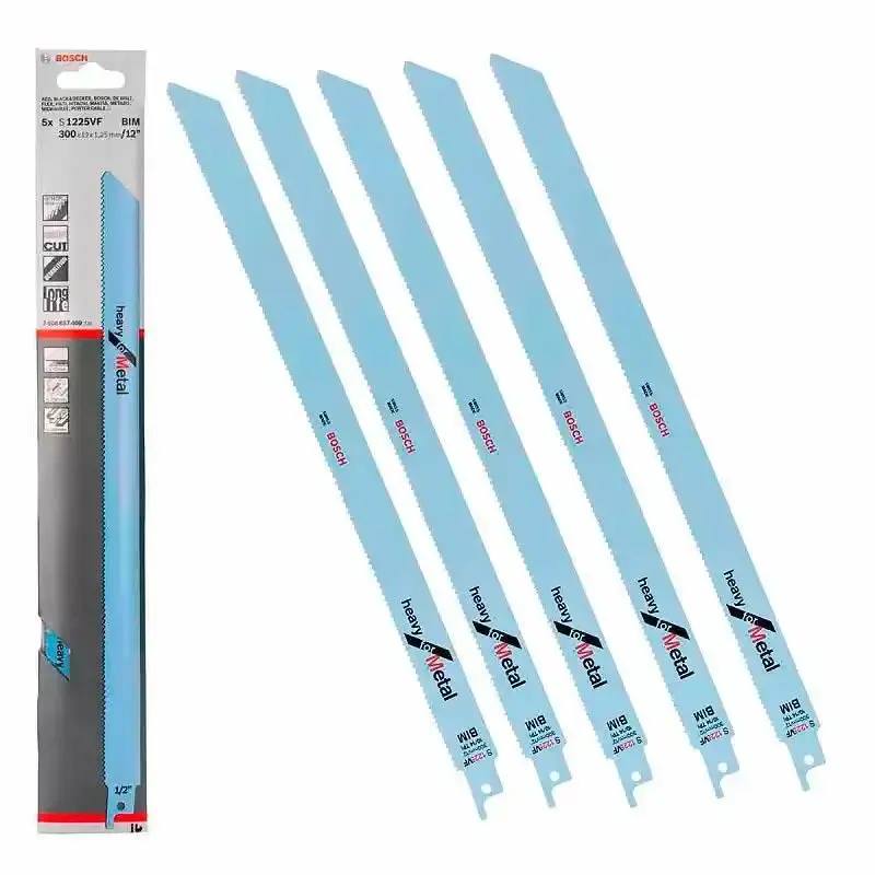 Lâminas de serra sabre 12 POL raptor cortar carros kit com 5 peças S1225VF Bosch