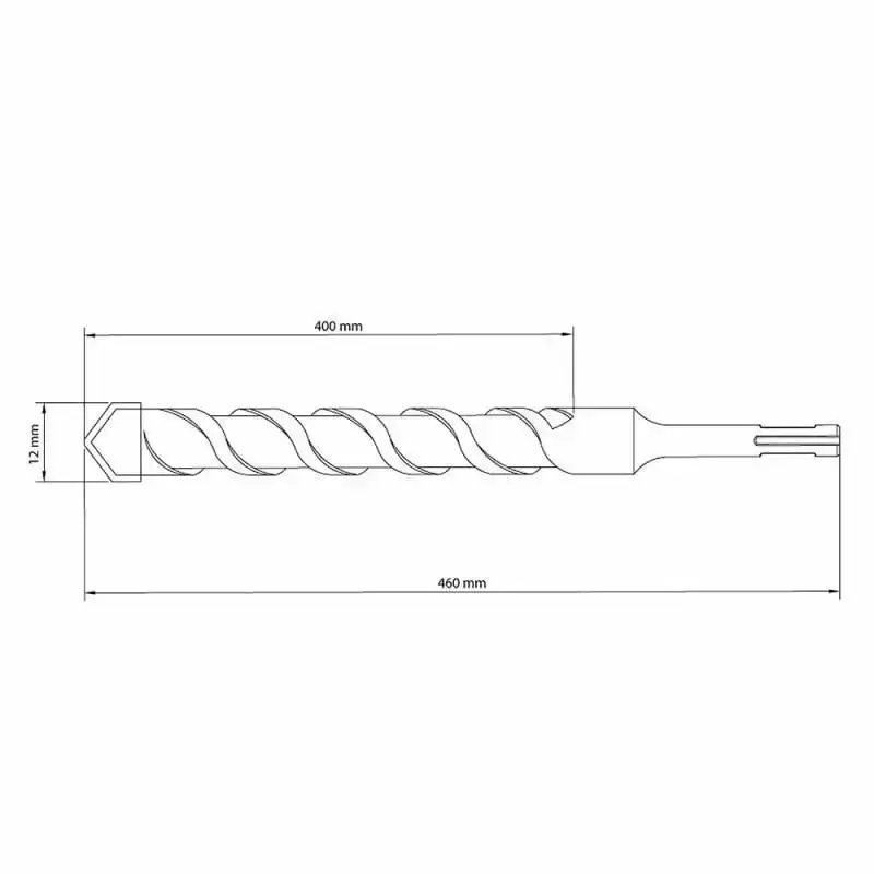 Broca SDS Plus 12 x 460 MM em Aço Especial 43148126 TRAMONTINA — fotografia 4