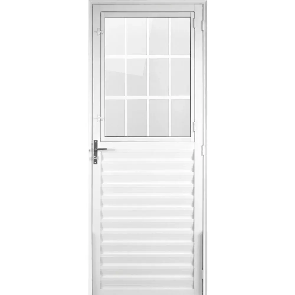 Porta postigo de alumínio lado direito 210X80CM branco da Aluvid