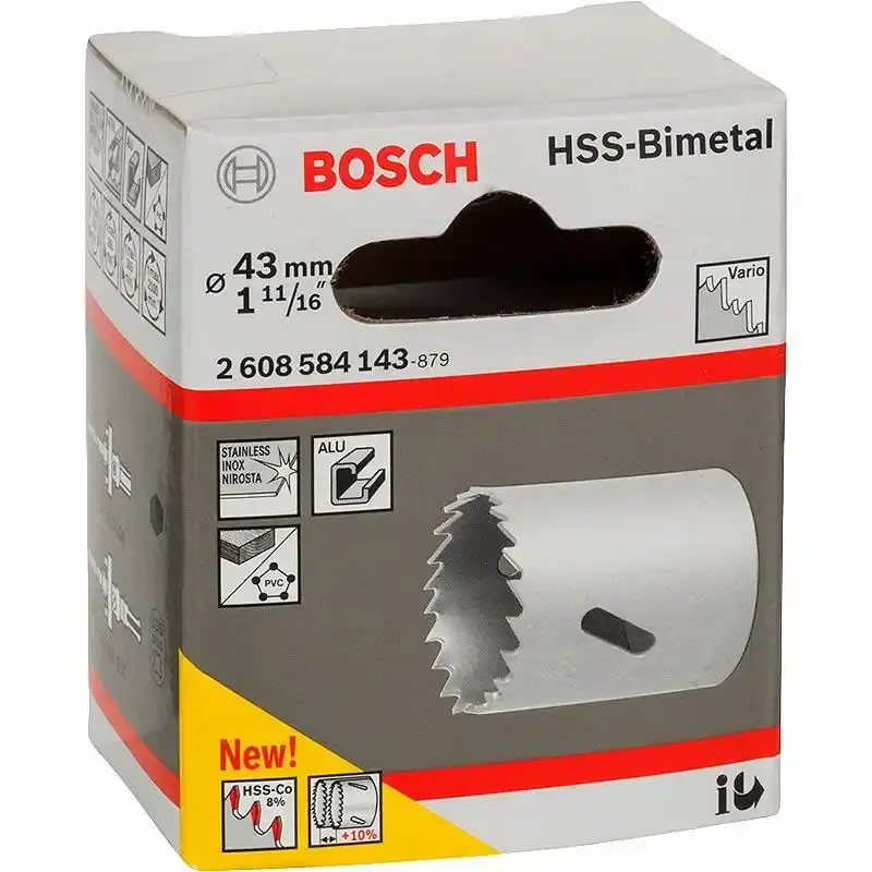 Serra copo 1.11/16 pol 43MM em aço bimetálico e cobalto Bosch — fotografia 4