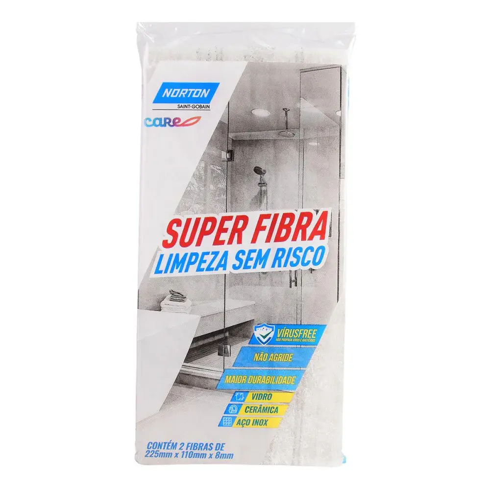 Manta fibra de limpeza sem risco branca 225X110X8MM Norton — fotografia 4