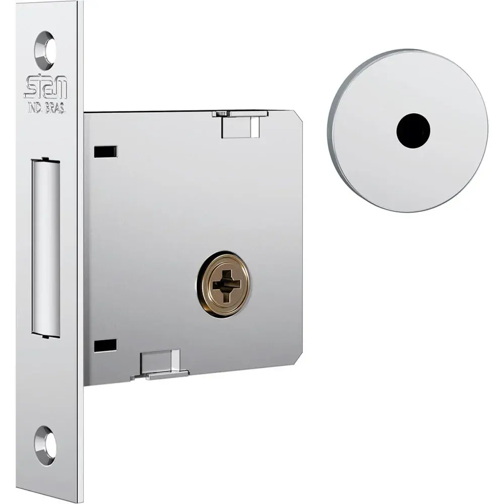 Fechadura segurança inox cromada tetra 1004 Stam