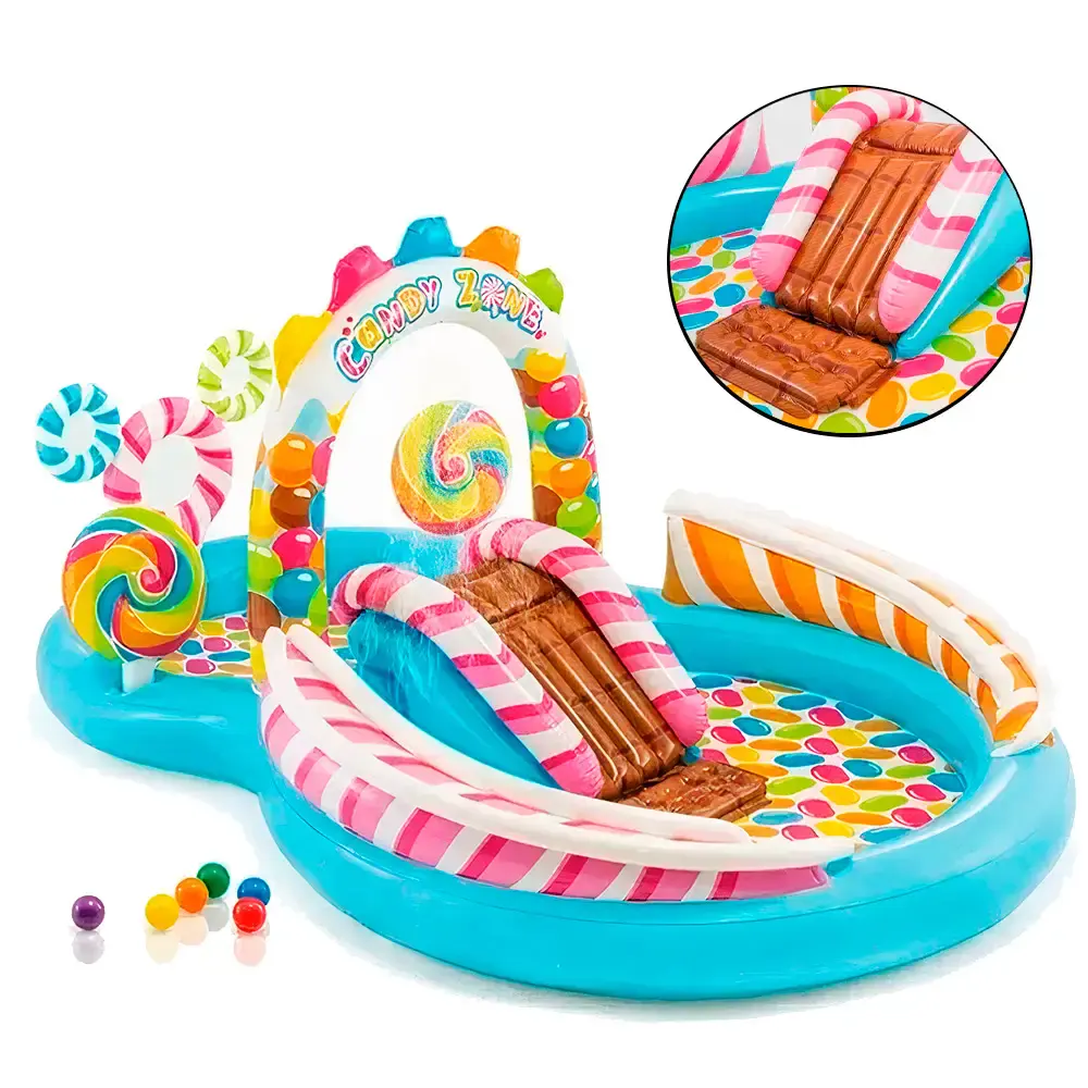 Piscina 206 litros playground inflável candy zone Intex
