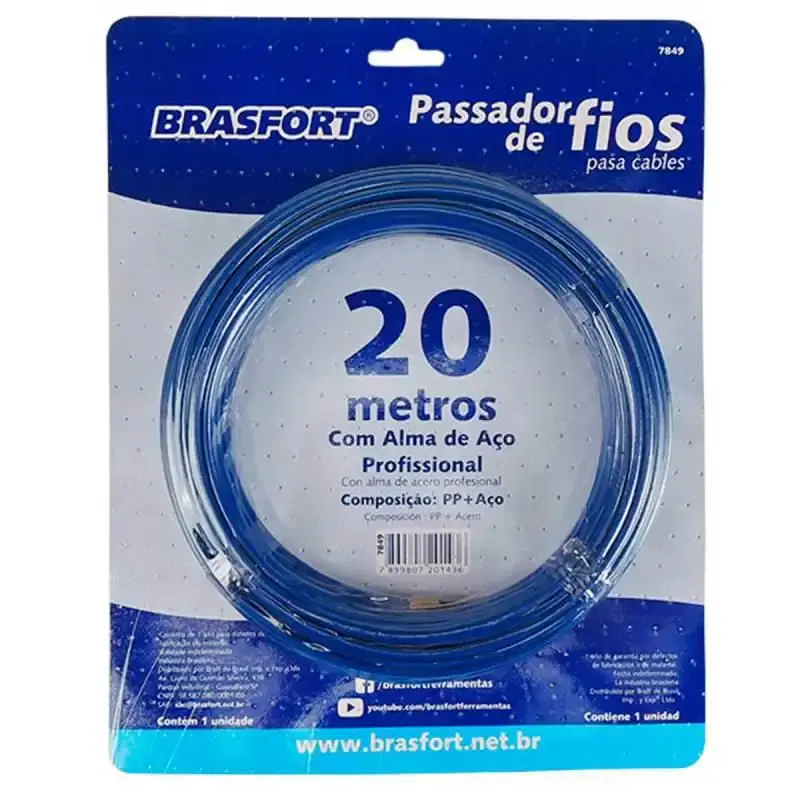 Passador de fios 20 metros nylon com guia 7849 Brasfort — fotografia 4