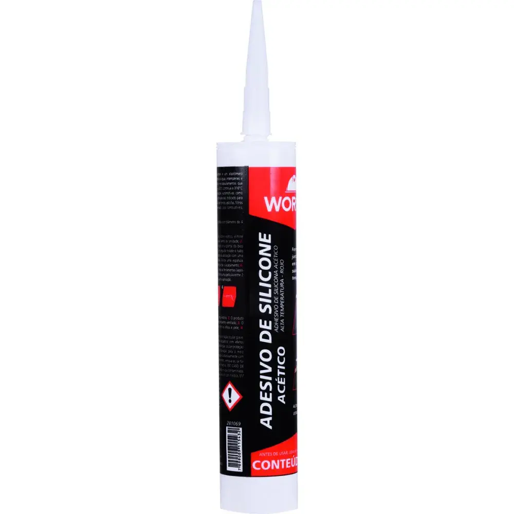 Silicone acético alta temperatura 260G vermelho Worker — fotografia 3