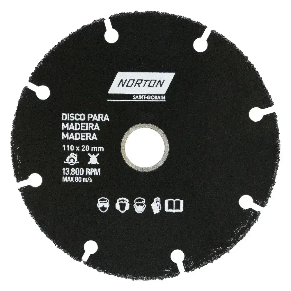 Disco de corte super AR312 para madeira 20MM 110MM Norton — fotografia 3