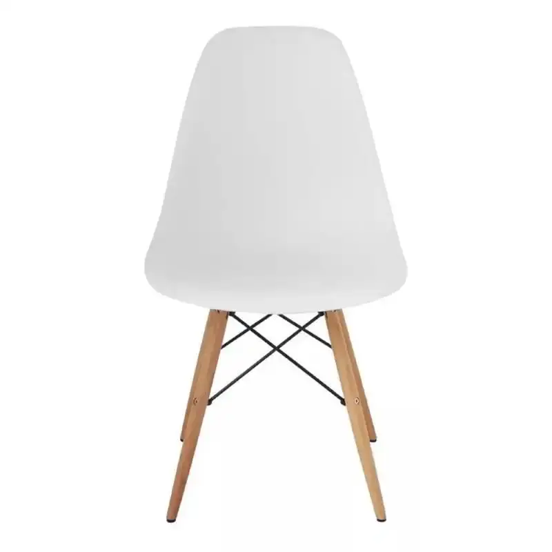 Cadeira charles eames wood branca F901000 eifel com 2 unidades Garden life — fotografia 3