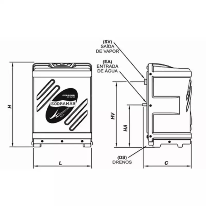 Gerador de Vapor Inox para Sauna 12,0Kw 220V c/ Quadro Analógico SODRAMAR 220 V — fotografia 6