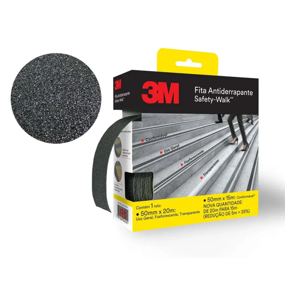 Fita antiderrapante 50MMX20M preto safety walk 3M — fotografia 2