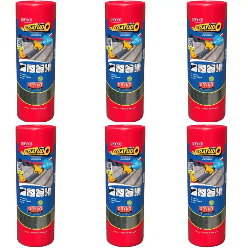 Fita Autoadesiva Asfáltica Vedatudo 45 cm x 10 m 6 Unidades DRYKO