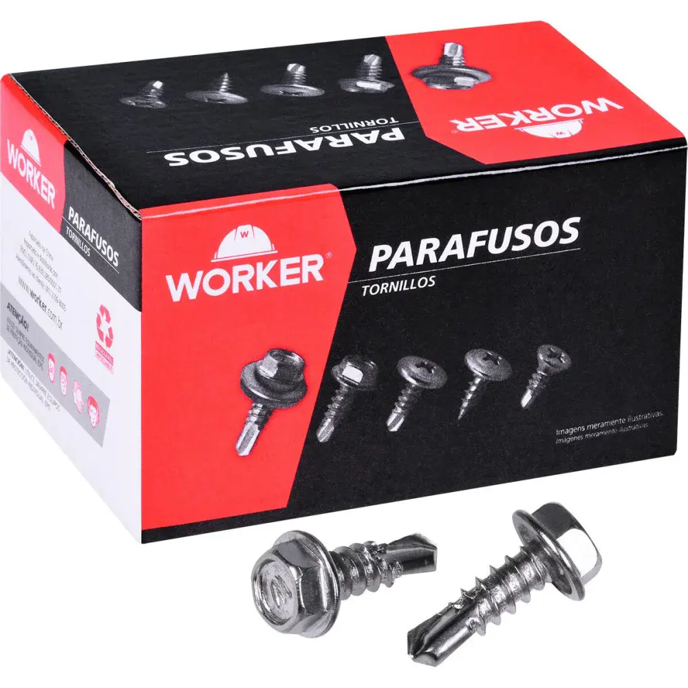 Parafuso ponta broca cabeça sextavada 4,2MMN8MM 500 peç Worker — fotografia de referência
