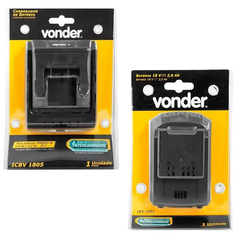 Parafusadeira furadeira impacto 18V 1/2 POL com bateria e carregador bivolt Vonder — fotografia 7