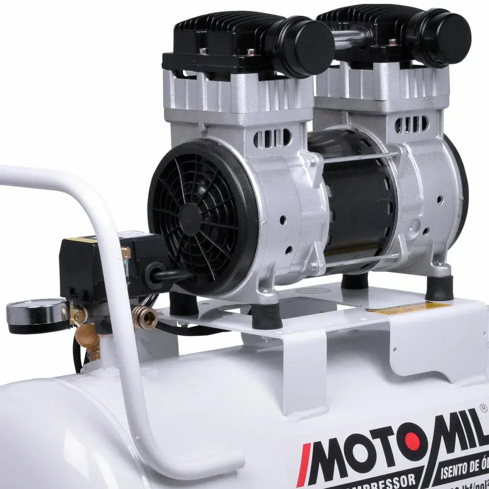 Compressor de ar médico odontológico cmo 8/50 branco MotoMil — fotografia 4