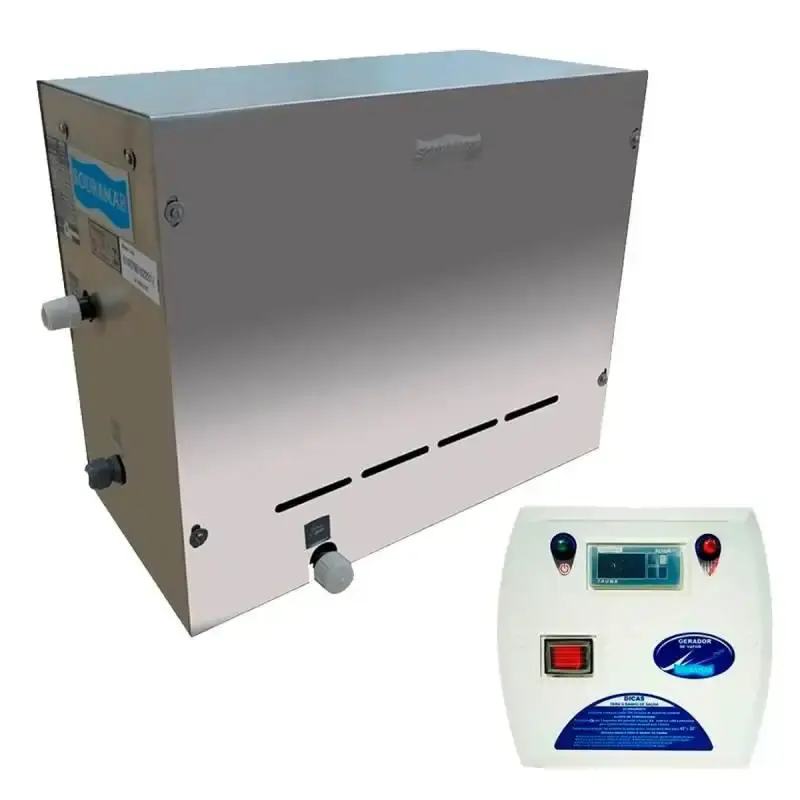 Sauna a vapor steam universal inox 12KW 220V com comando digital Sodramar 220 V — fotografia de referência
