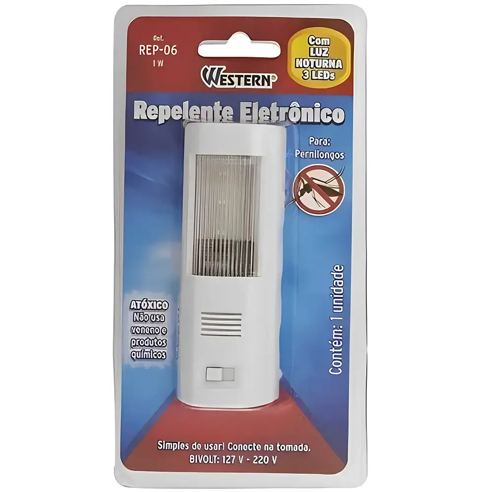 Repelente eletrônico ultrassônico para mosquito REP-06 Western