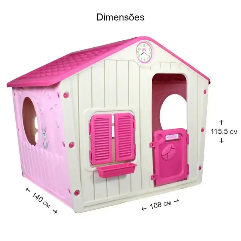 Casinha de brinquedo pink + mini micro-ondas + mini kit chef BEL — fotografia 5