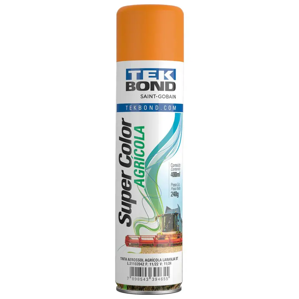 Tinta spray agricola laranja st 400ML Tekbond
