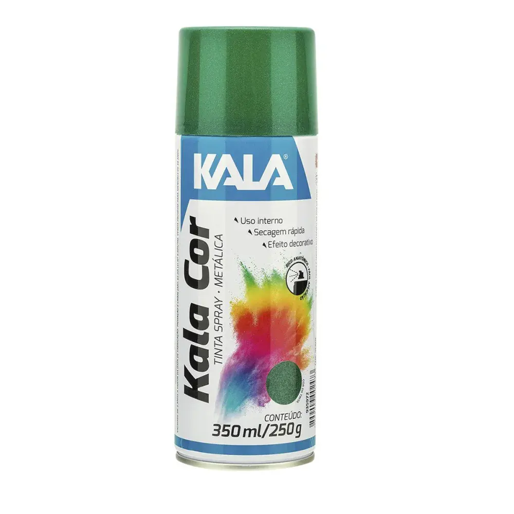 Tinta spray metálico verde 350ML Kala — fotografia de referência