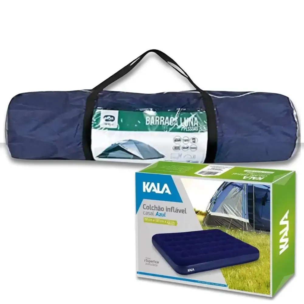 Barraca para camping 7 pessoas luna com colchão inflável de casal kala Mor — fotografia 2