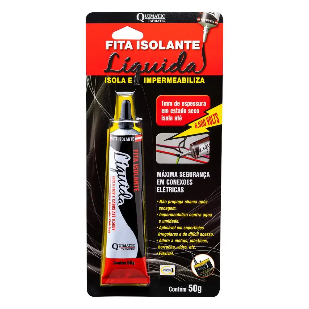 Fita isolante líquida em bisnaga preta 50G quimatic Quimatic Tapmatic