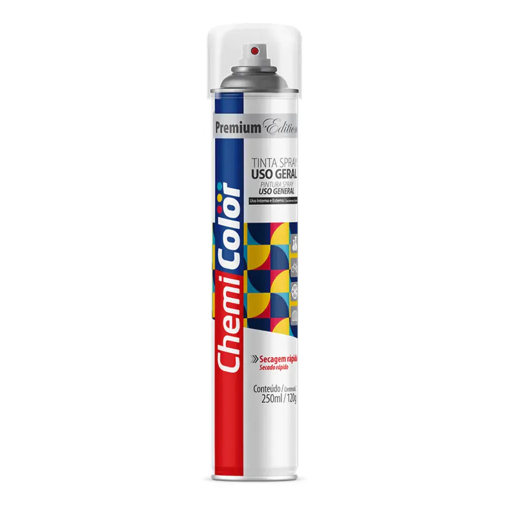 Tinta spray geral 250ML/120G verniz brilhante Chemicolor