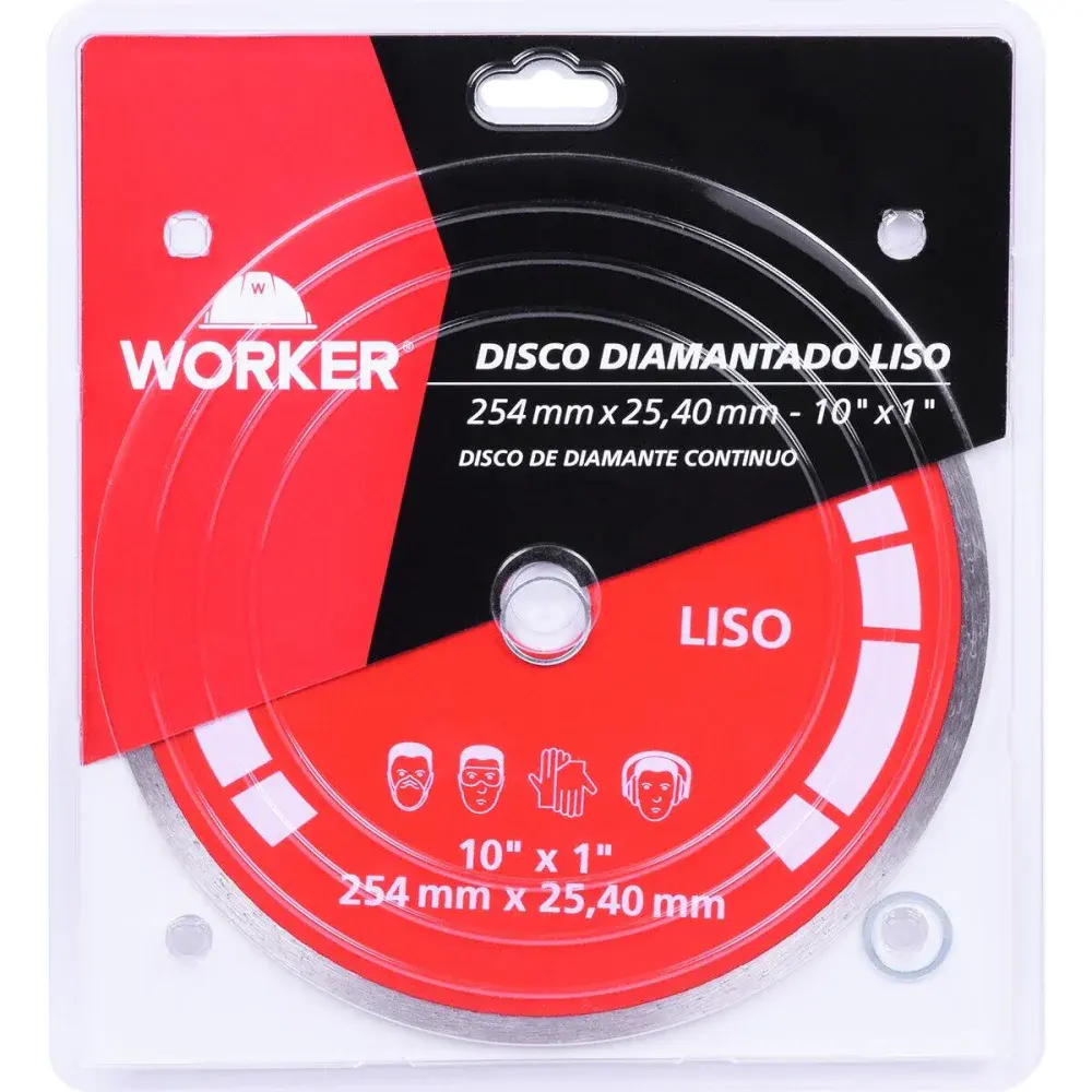 Disco de corte diamantado liso 10” - 254X25,40MM Worker — fotografia 2