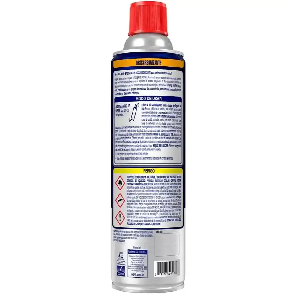 Descarbonizante aerossol de peças e motores 470 ML specialist Wd-40 — fotografia 2
