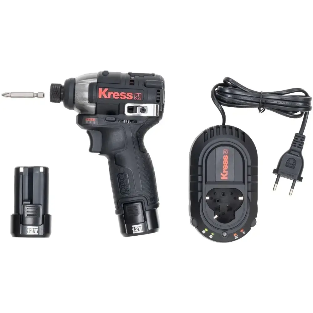 Chave de impacto brushless 1/4POL 12V 160NM 2 baterias carregador e maleta KH203 Kress — fotografia 5