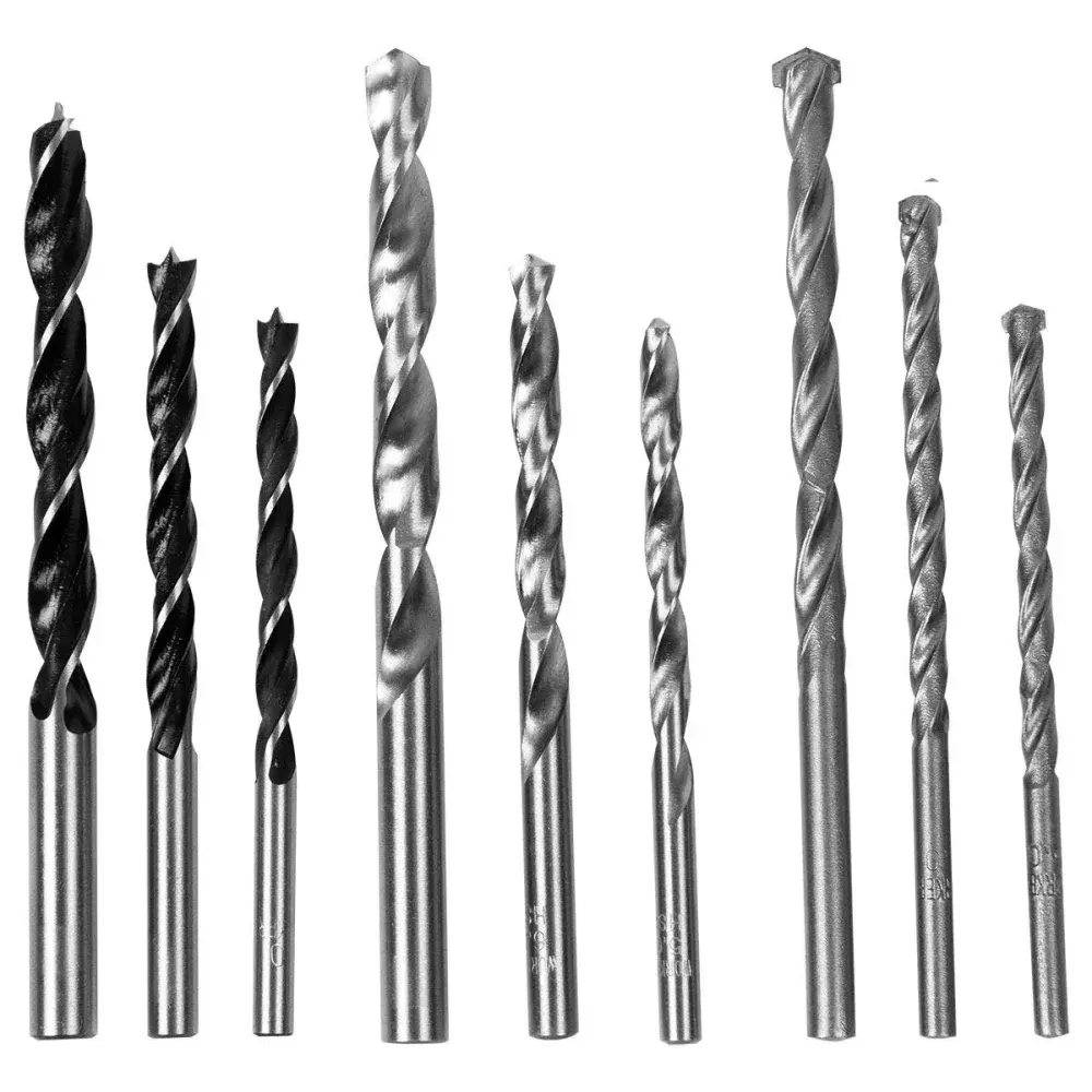 Kit de brocas combinadas para madeira e concreto com 9 peç Worker — fotografia de referência