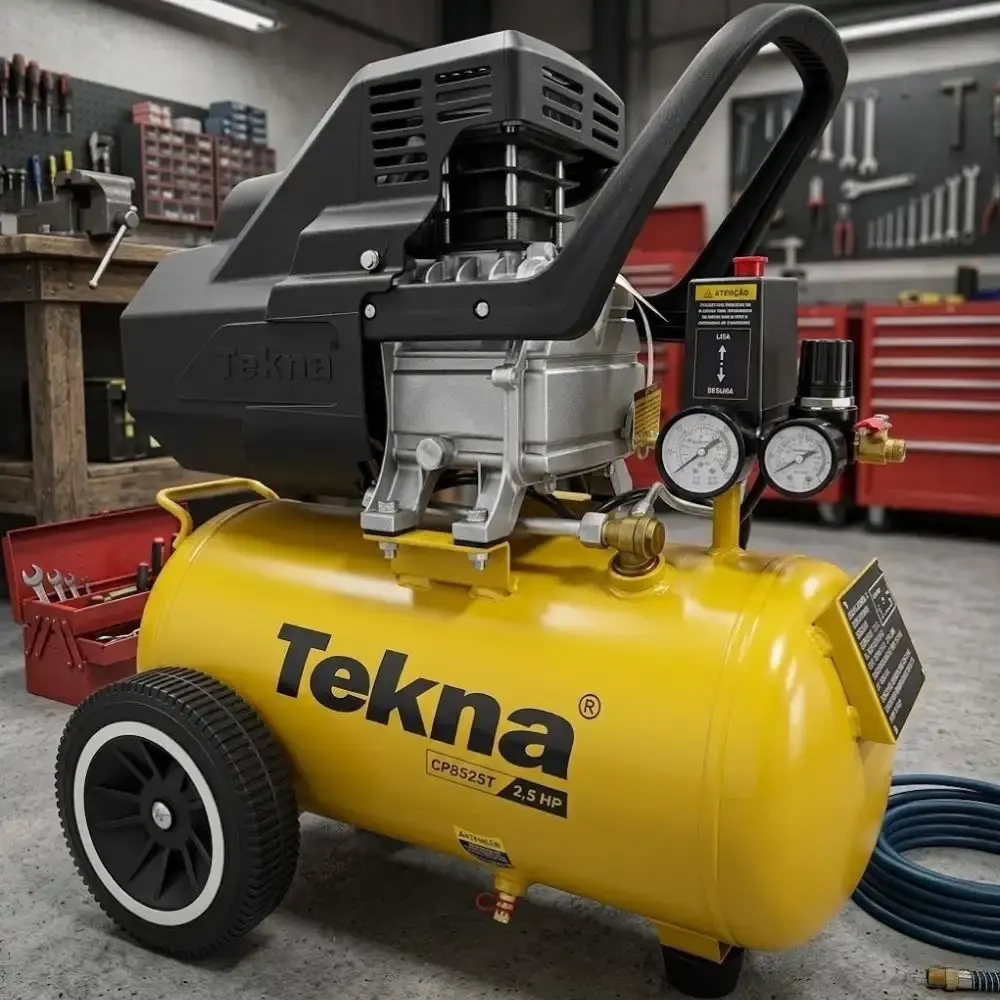 Compressor de ar 2,5HP 8 pés 22L lubrificado CP8525T com kit Tekna 220 V — fotografia 5