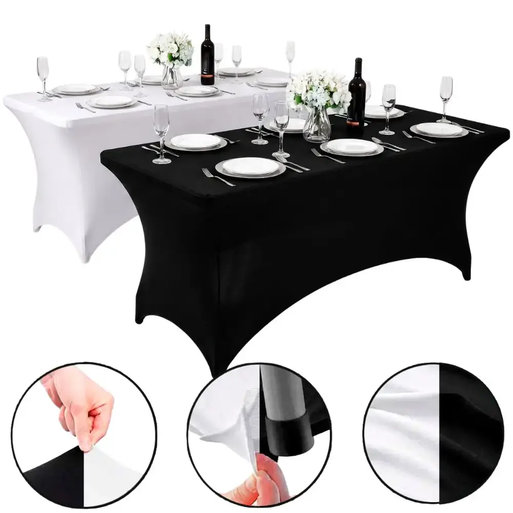 Toalha capa de mesa retangular elástica premium elastano 180 CM casa LYS Branco