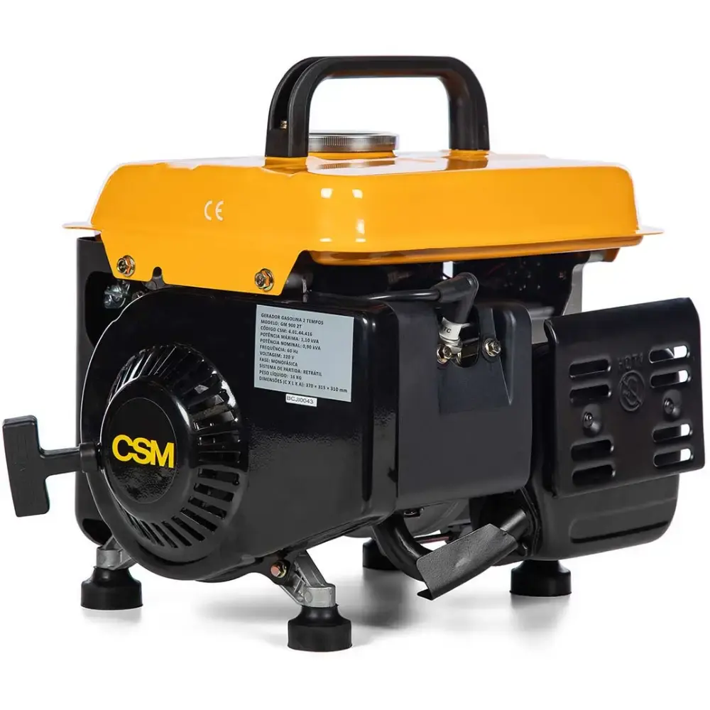 Gerador a gasolina 0,90 KVA 2 tempos monofásico GM-900 CSM 110 V — fotografia 4