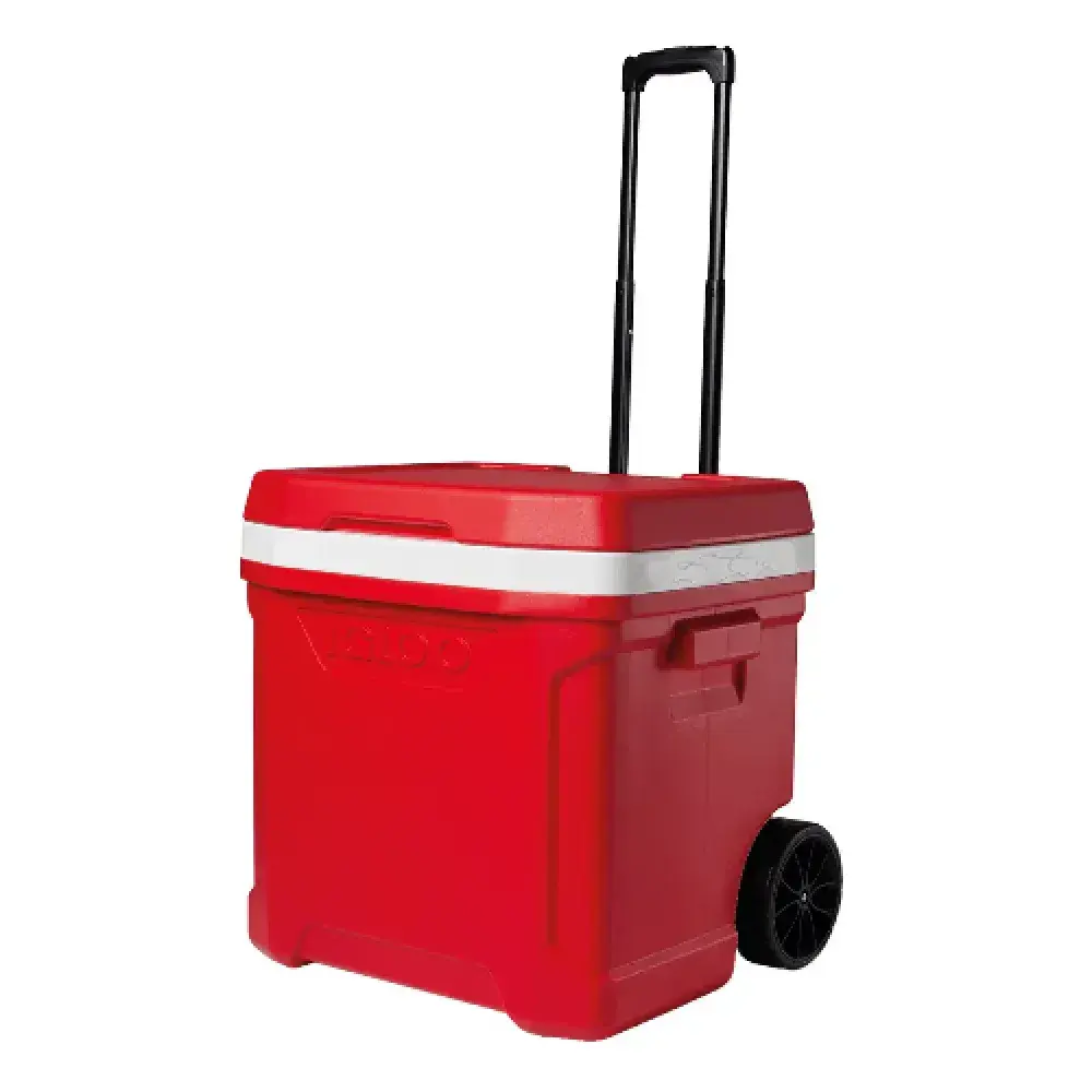 Caixa térmica profile ii 60 roller 56L vermelha Igloo — fotografia 3