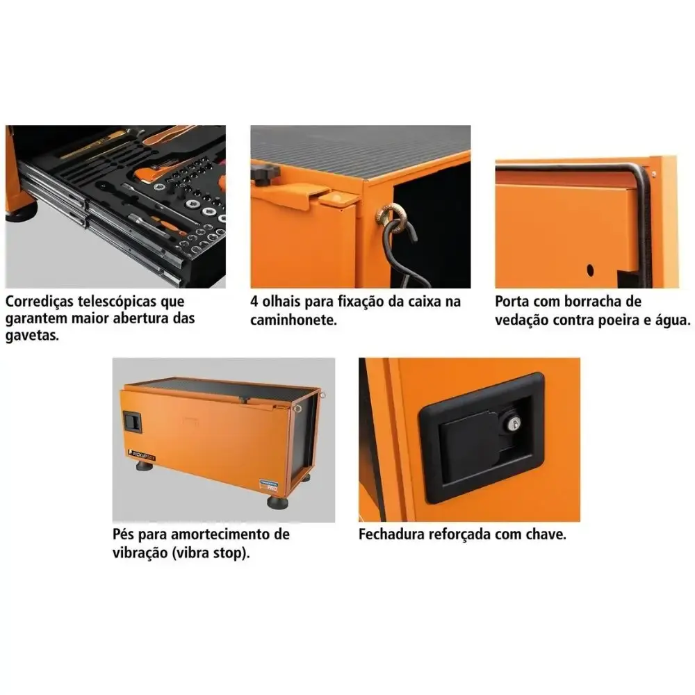 Caixa de Ferramentas PickupBox 50 x 50 x 100 CM TRAMONTINA — fotografia 5