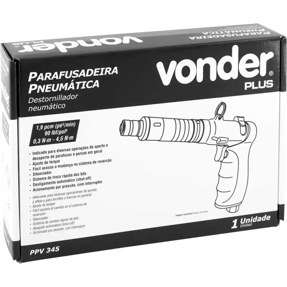 Parafusadeira pneumática 4.,5 nm 1/4 PPV 345 Vonder — fotografia 10
