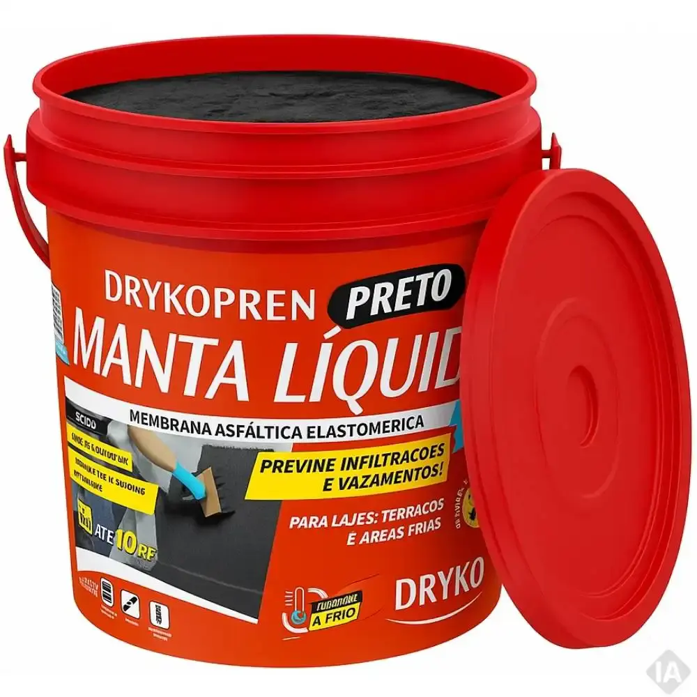 Manta líquida asfáltica drykopren 18 litros preto Dryko — fotografia 2