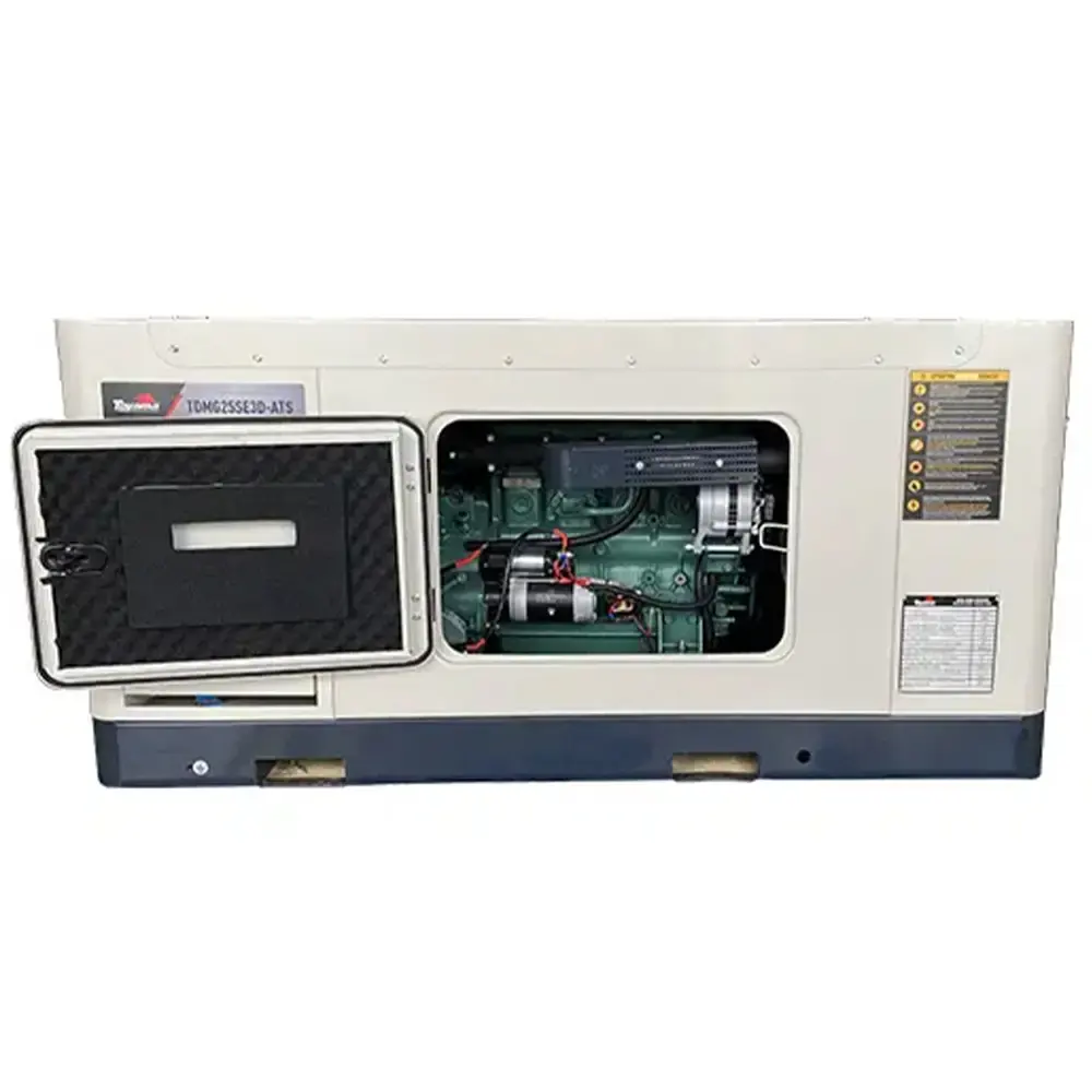 Gerador à diesel cabinado 27.5 KVA ATS silencioso 220V trifásico TDMG25SE3D Toyama — fotografia 3