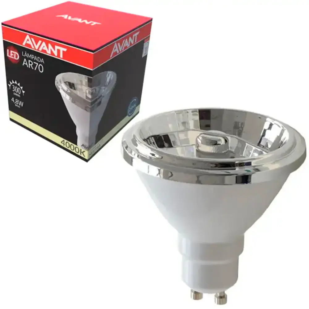 Kit 10 unidades lâmpadas led AR70 4,8W 4000K neutra Avant — fotografia 4