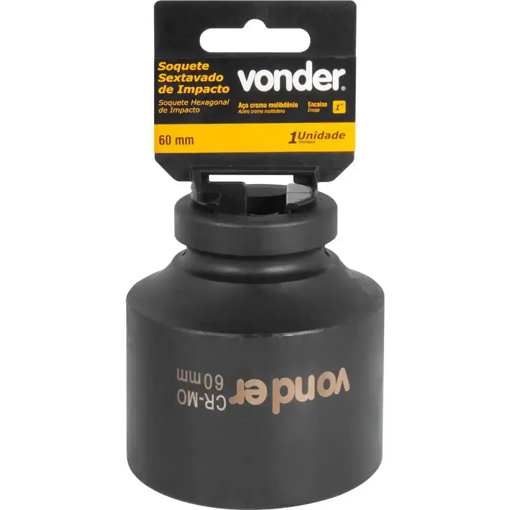Soquete Sextavado Impacto Encaixe 1 polegada 60MM Cromado VONDER — fotografia 4