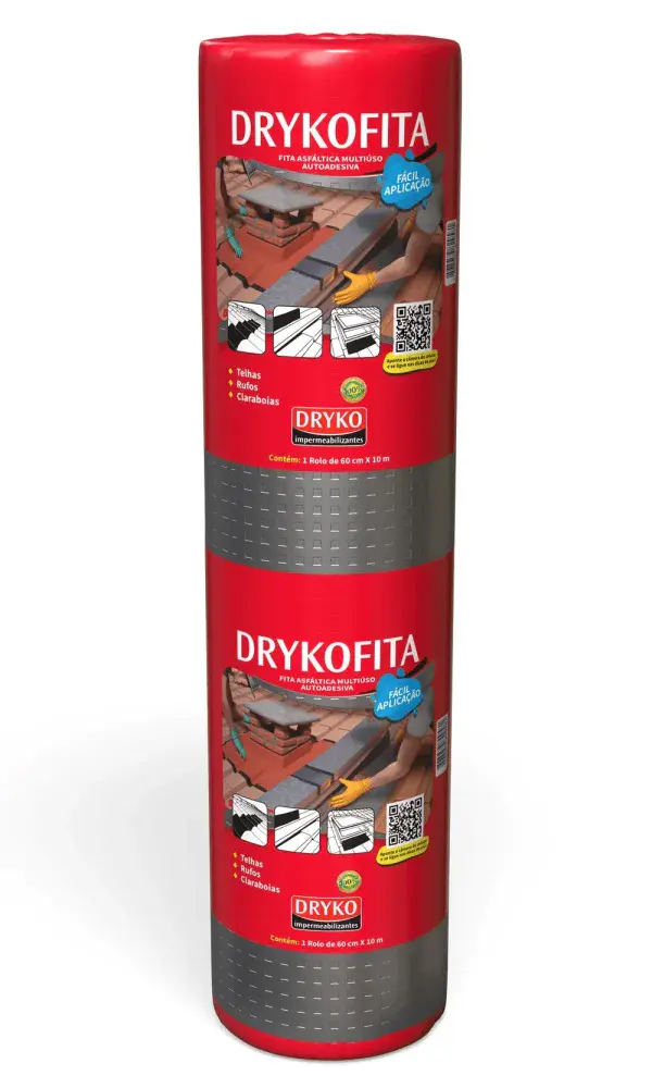 Manta asfáltica adesiva aluminizada 60CM x 10M drykofita Dryko