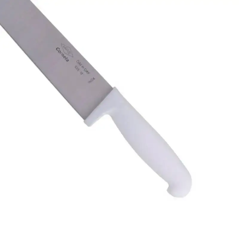 Faca para carne aço inox 12 polegadas 30 CM cabo branco Corneta — fotografia 3