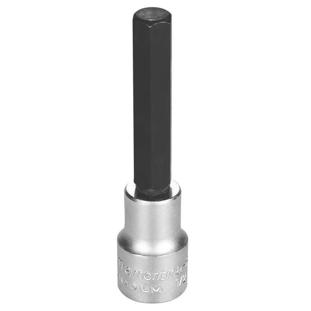 Soquete longo em aço cromo vanádio ponta hexagonal 12 mm - encaixe 1/2 Tramontina 44863112 — fotografia de referência
