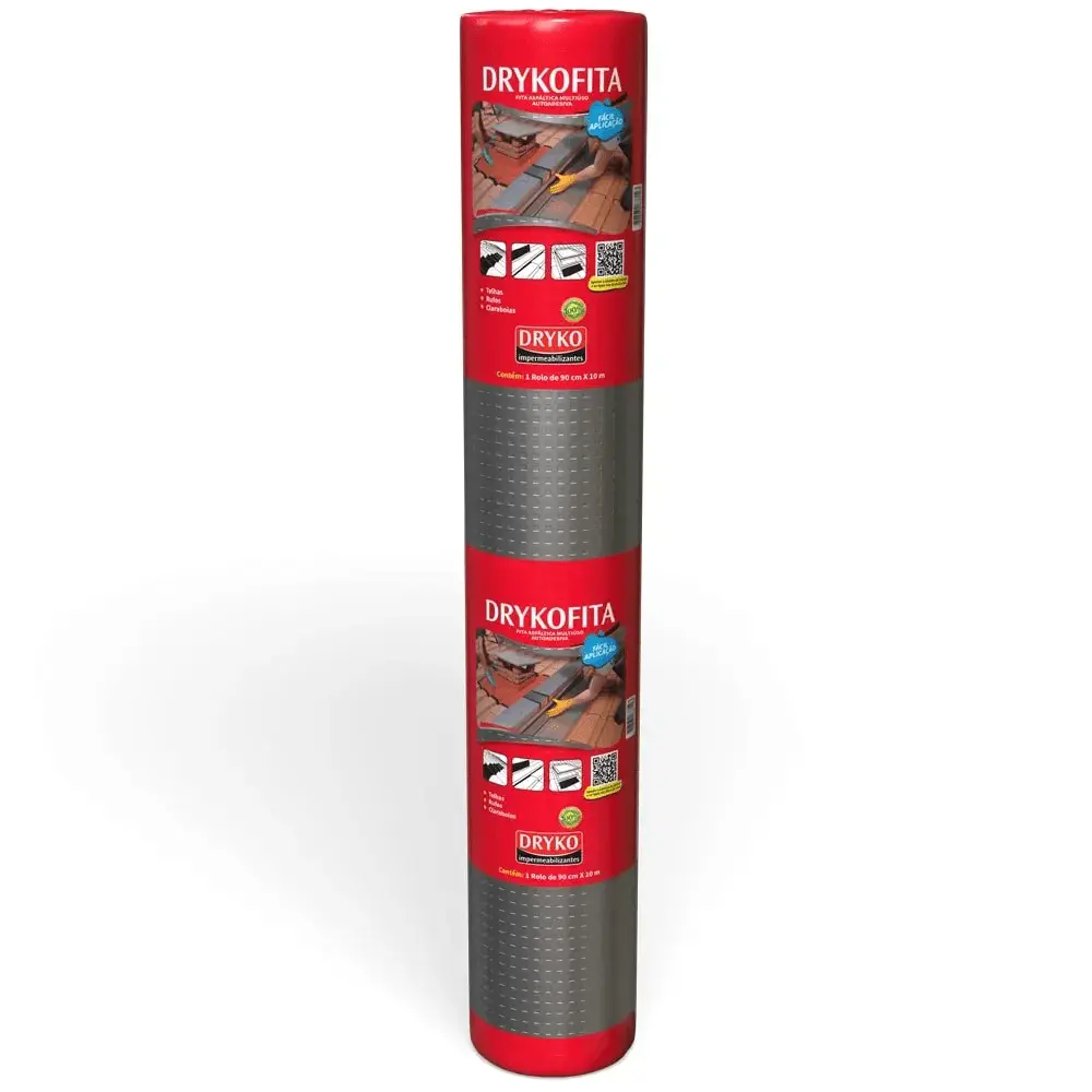 Manta asfáltica adesiva aluminizada 90CM x 10M drykofita Dryko
