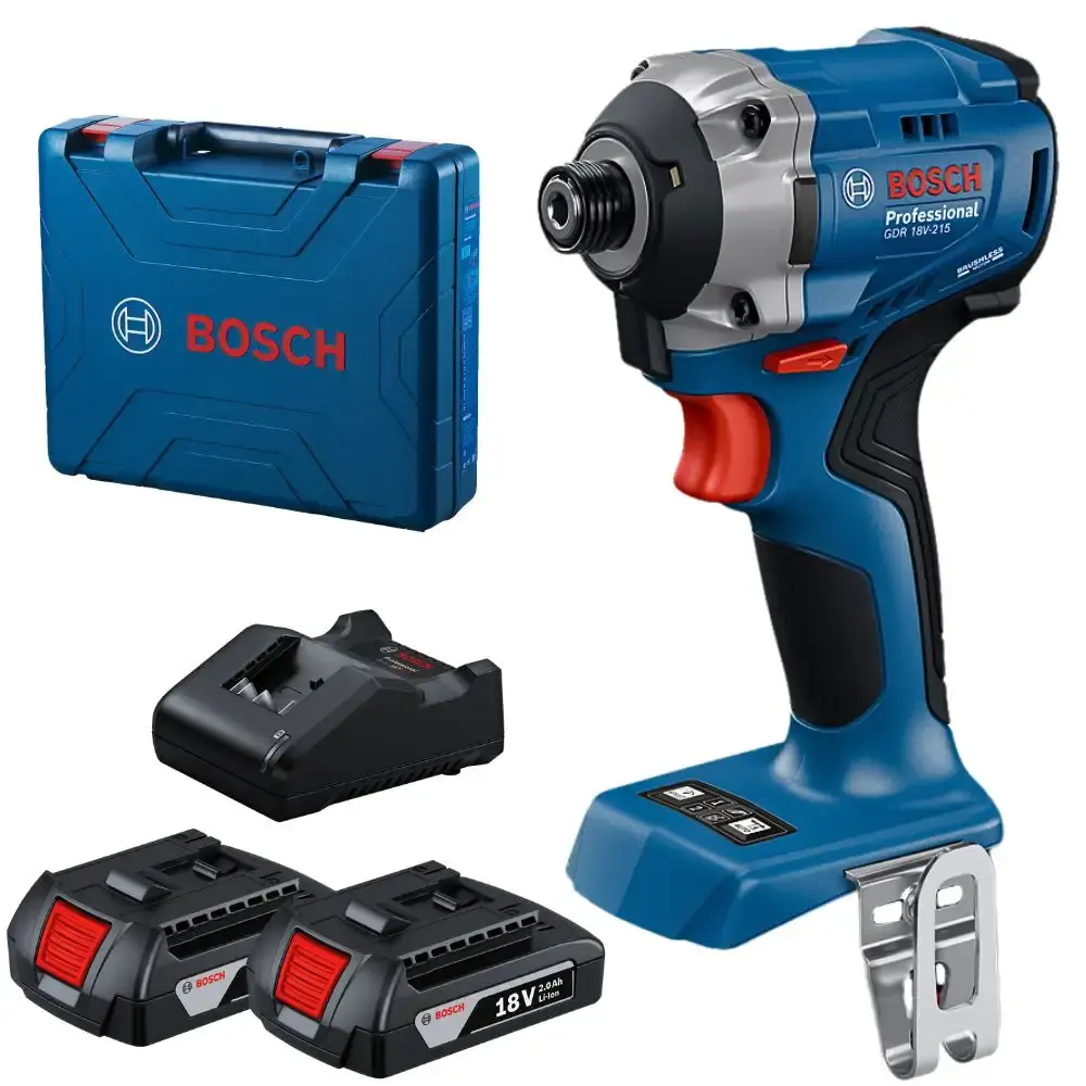 Chave de impacto 215NM bateria 18V com 2 baterias e maleta GDR 18V-215 Bosch — fotografia 4