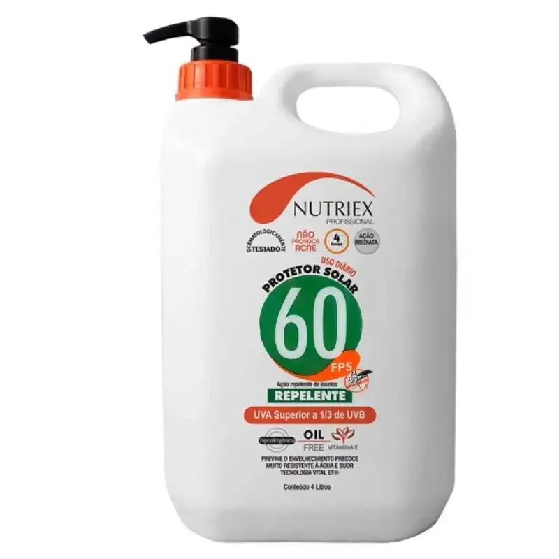 Protetor solar FPS 60 com repelente 4.0L bombona Nutriex