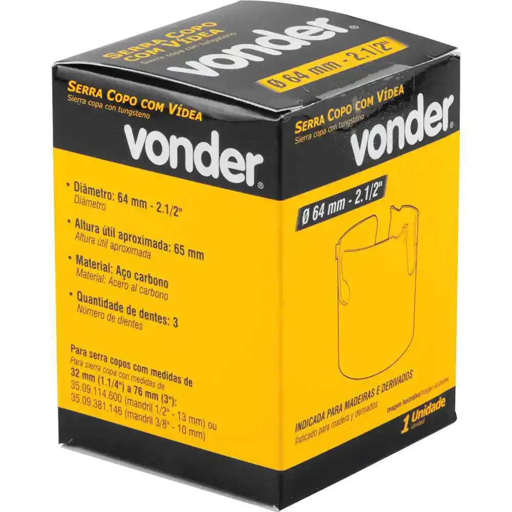 Serra copo 64MM 2,1/2POL com vídea Vonder — fotografia 7