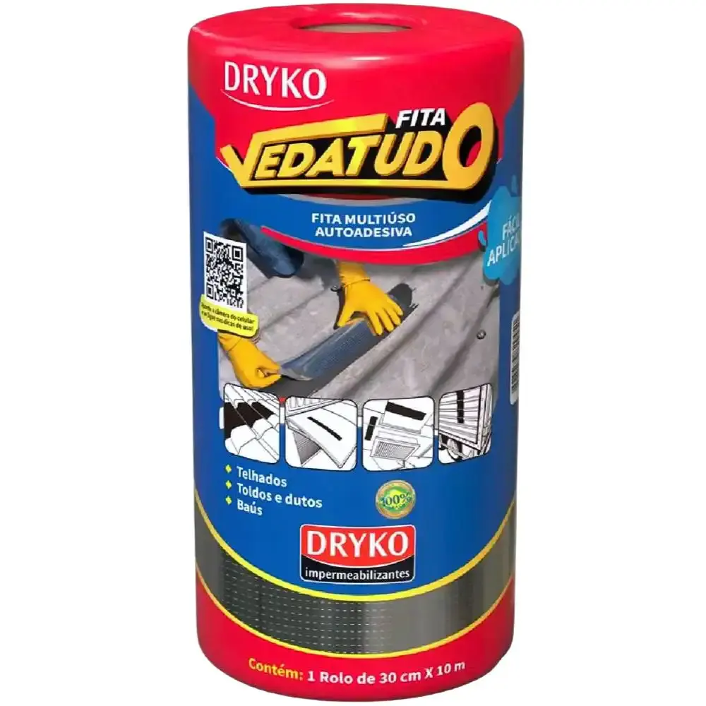Primer Asfáltico 3,6 L Drycoprimer Acqua Fita e Autoadesiva Asfáltica Vedatudo 30 cm x 10 M DRYKO — fotografia 2