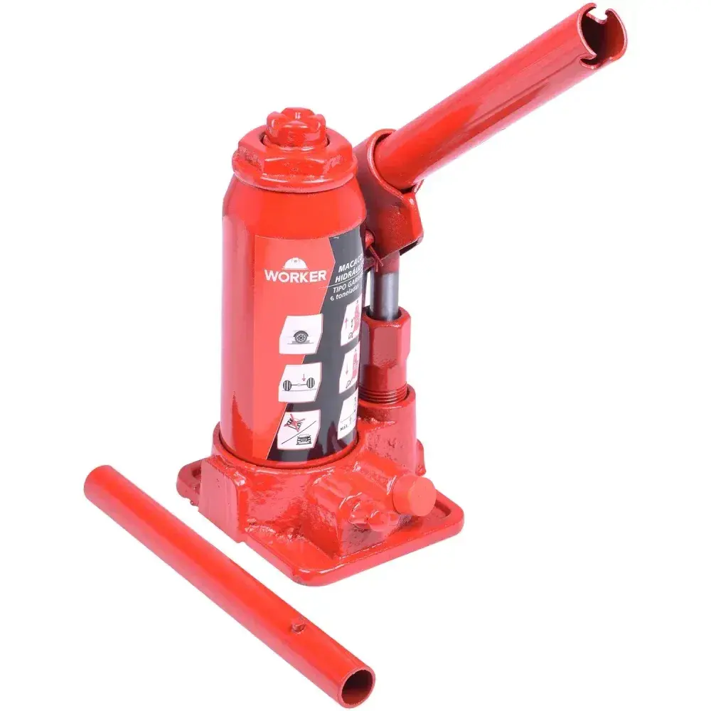 Macaco hidráulico tipo garrafa 125MM 6 toneladas Worker — fotografia 4
